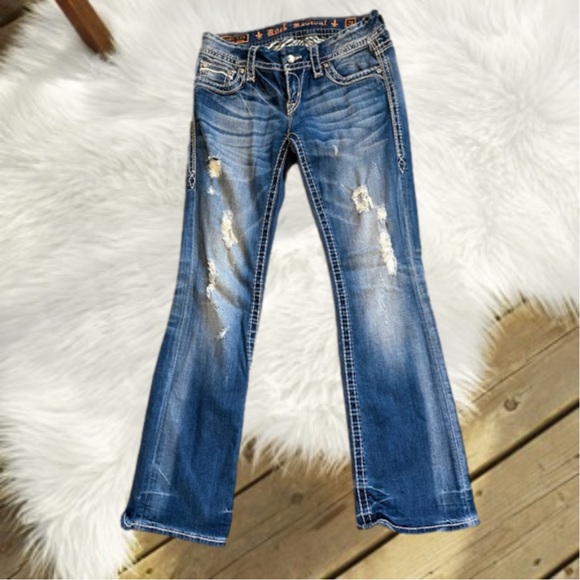 Rock Revival Denim - Rock Revival Boot Cut Distressed Jeans - Size 28 - Women’s
